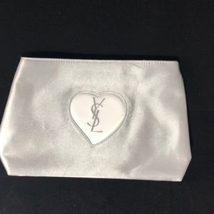Vintage Silver YSL medium cosmetics bag